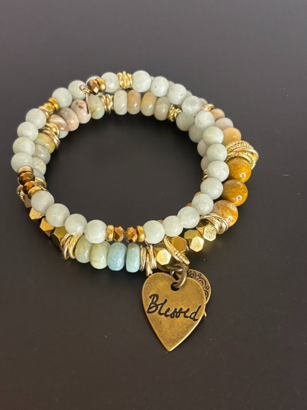 Earth Tone Stone Wrap Bracelet